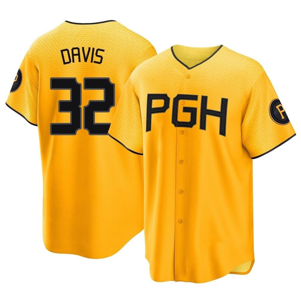 Cooneas P.Pirates #32 Henry Davis Player Gold City Connect Home Game Stitched Jerseys