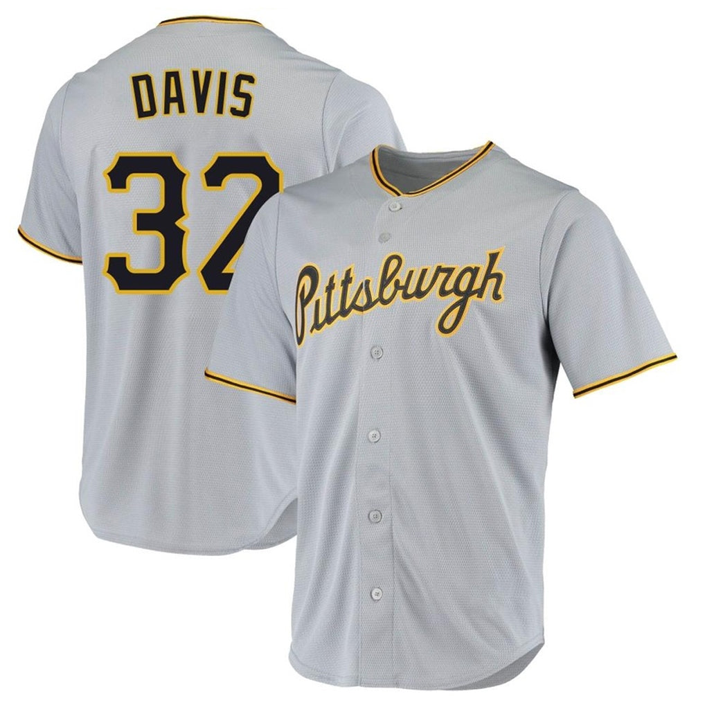 Cooneas P.Pirates #32 Henry Davis Player Gray Road Home Game Stitched Jerseys