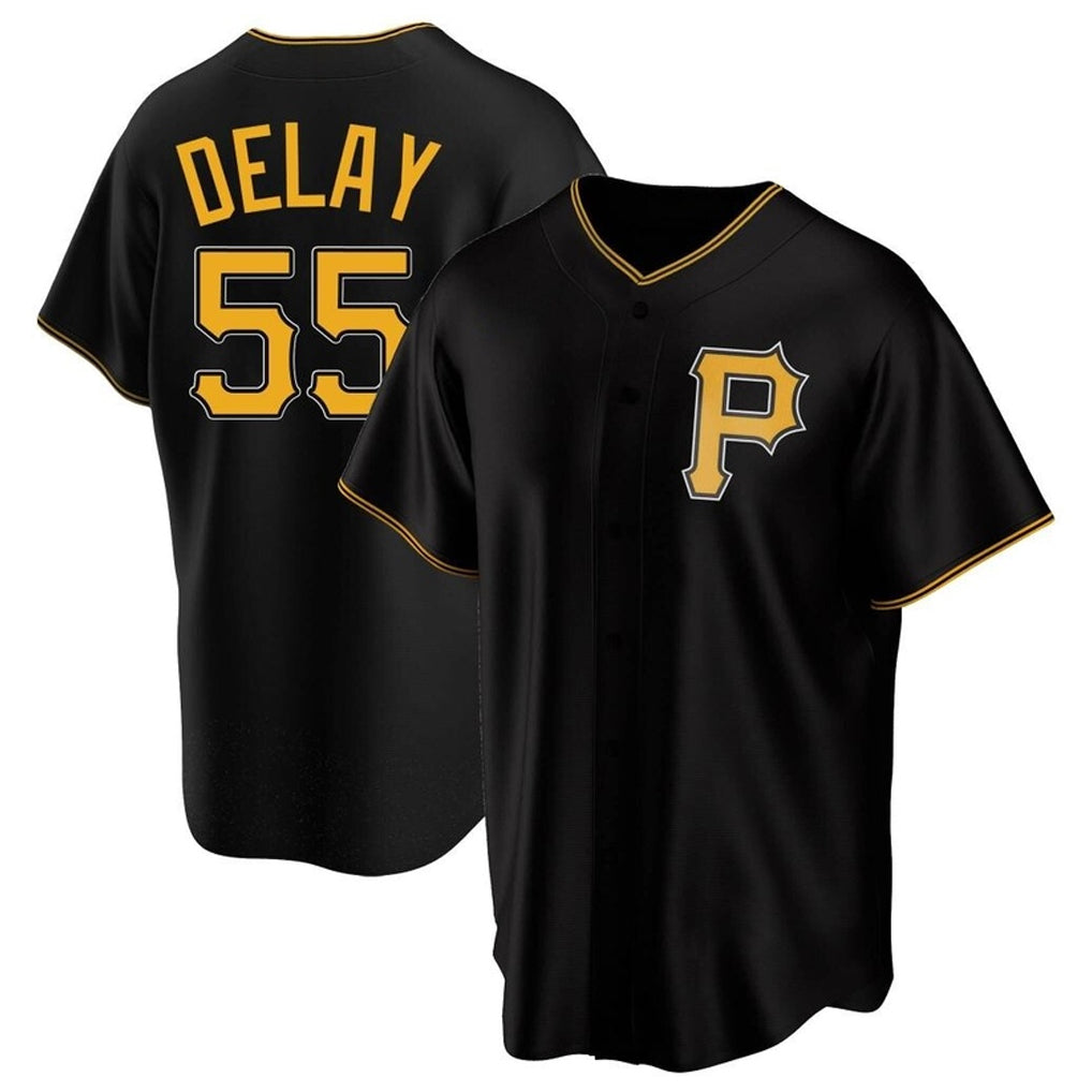 Cooneas P.Pirates #55 Jason Delay Player Black Alternate 2025 Home Game Stitched Jerseys