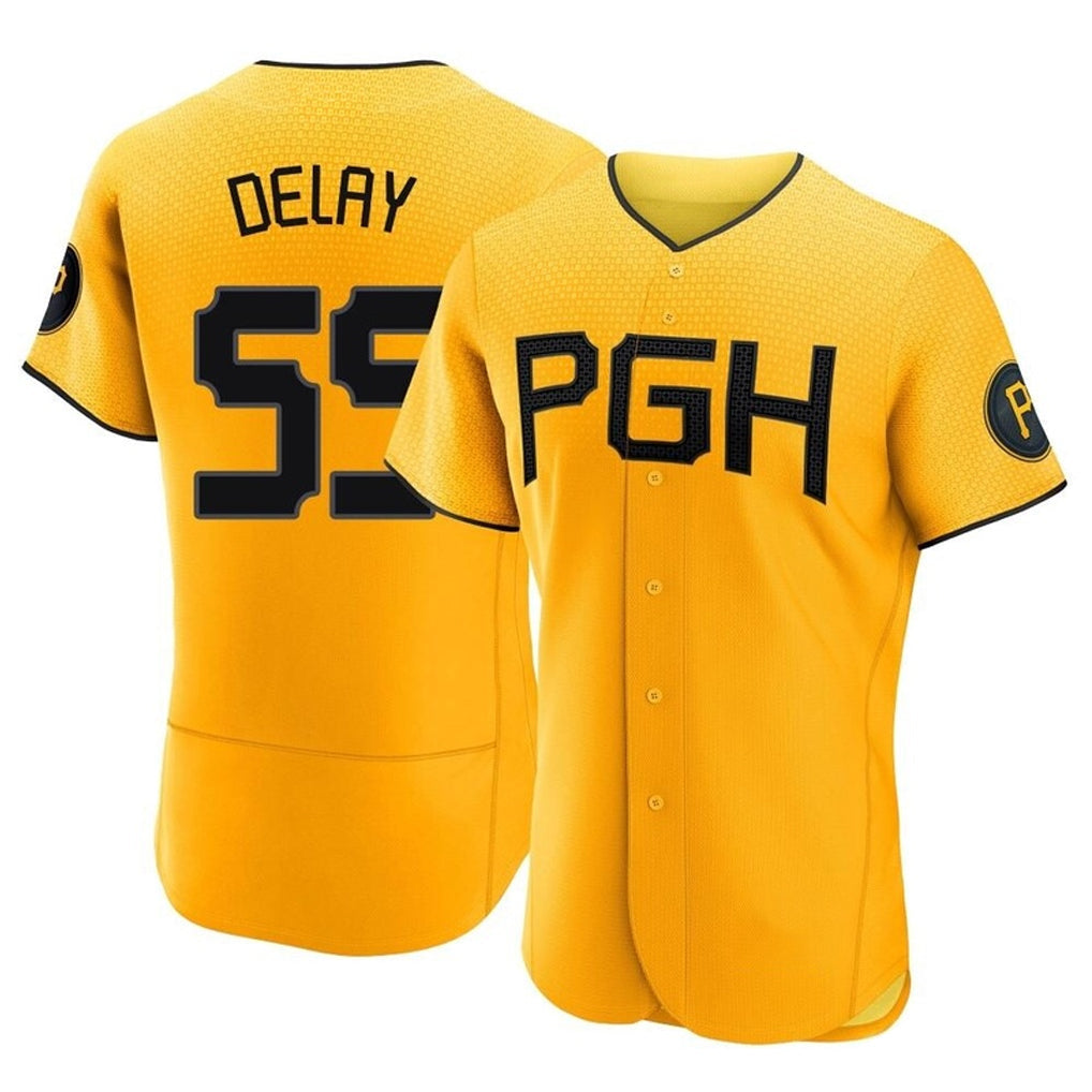 Cooneas P.Pirates #55 Jason Delay Player Gold City Connect Home Limited Elite Stitched Jerseys