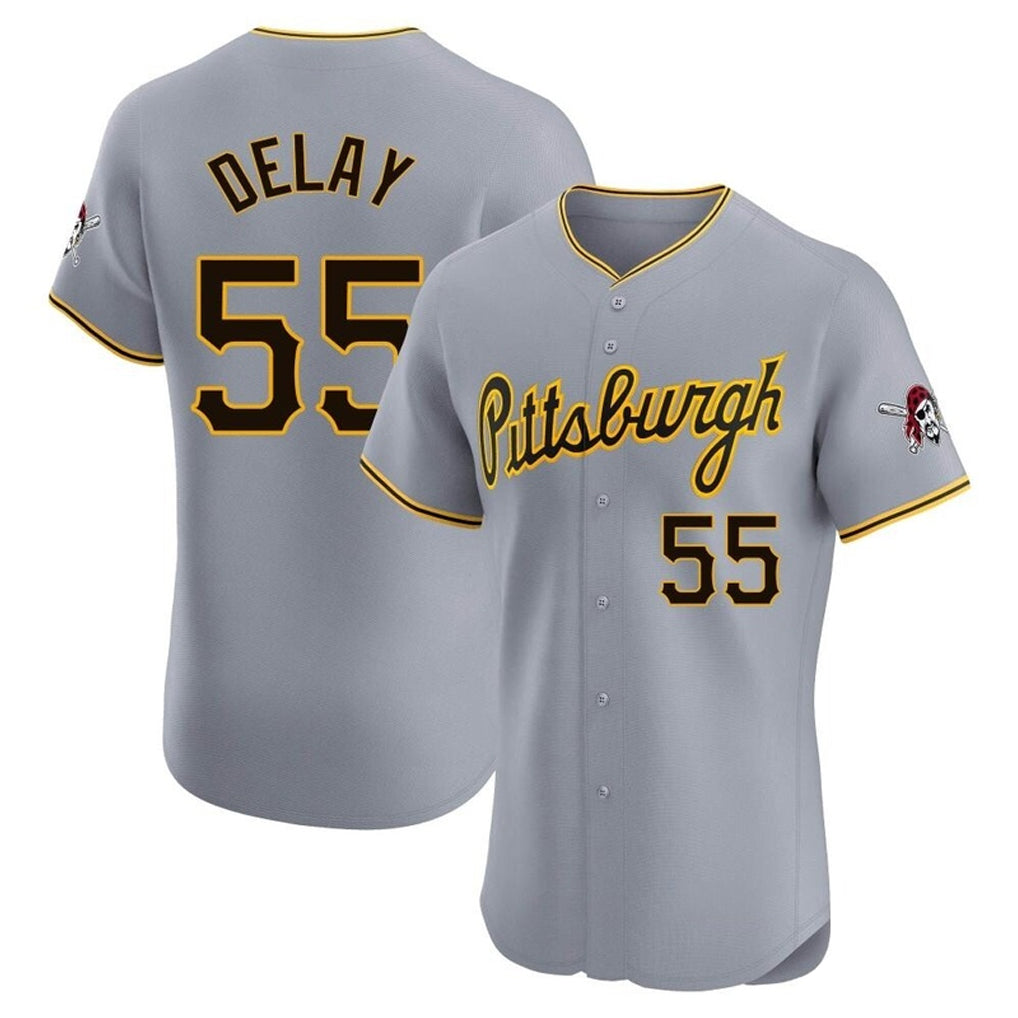 Cooneas P.Pirates #55 Jason Delay Player Gray Road Home Limited Elite Stitched Jerseys