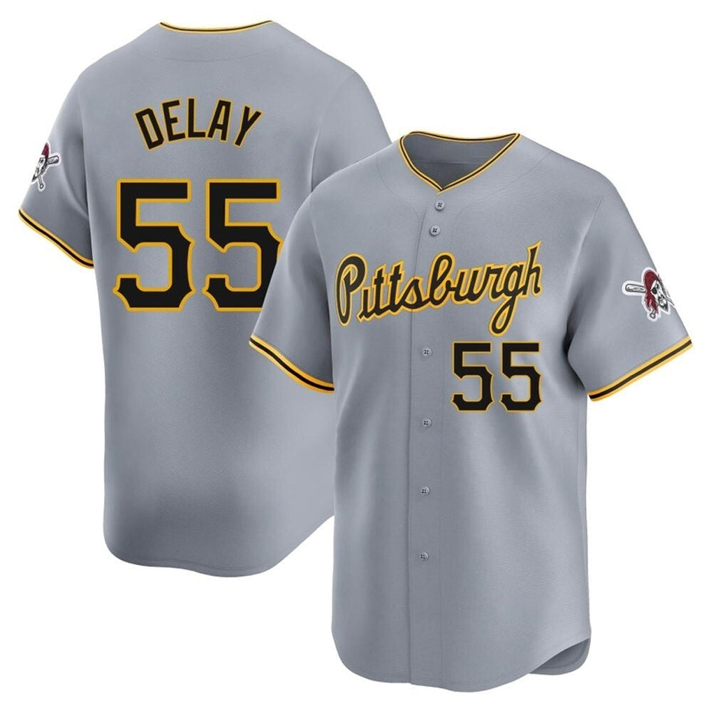 Cooneas P.Pirates #55 Jason Delay Player Gray Road Home Limited Stitched Jerseys