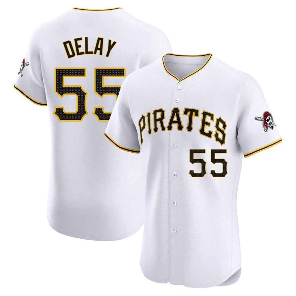 Cooneas P.Pirates #55 Jason Delay Player White Home Limited Elite Stitched Jerseys