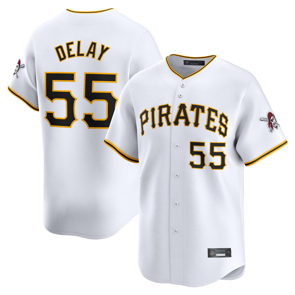 Cooneas P.Pirates #55 Jason Delay Player White Home Limited Stitched Jerseys
