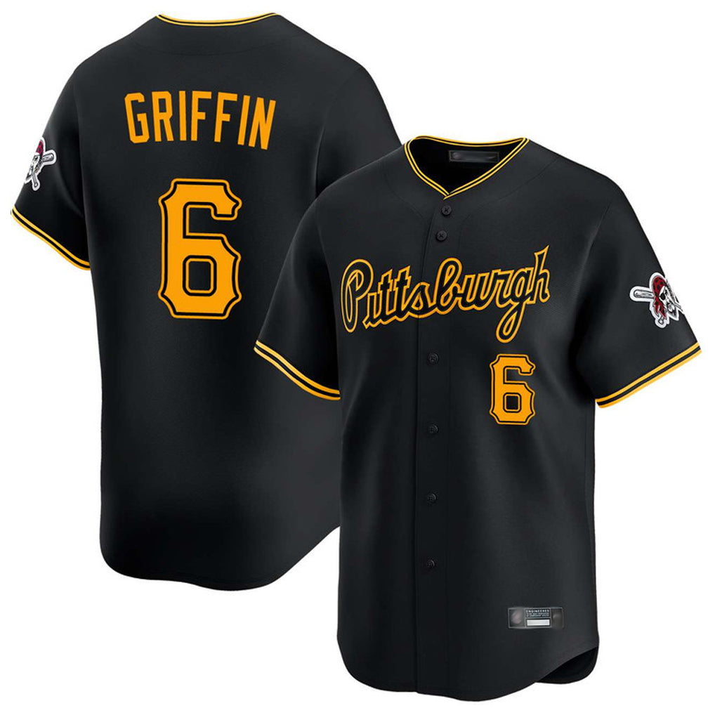 Cooneas P.Pirates #6 Konnor Griffin Player Black Alt Home Limited Stitched Jerseys