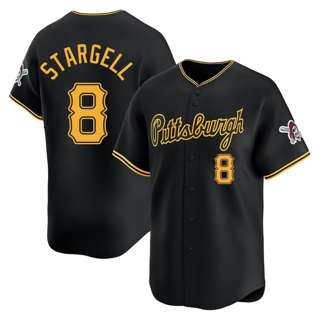 Cooneas P.Pirates #8 Willie Stargell Player Black Alt Home Limited Stitched Jerseys