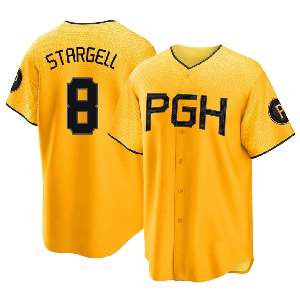 Cooneas P.Pirates #8 Willie Stargell Player Gold City Connect Home Game Stitched Jerseys