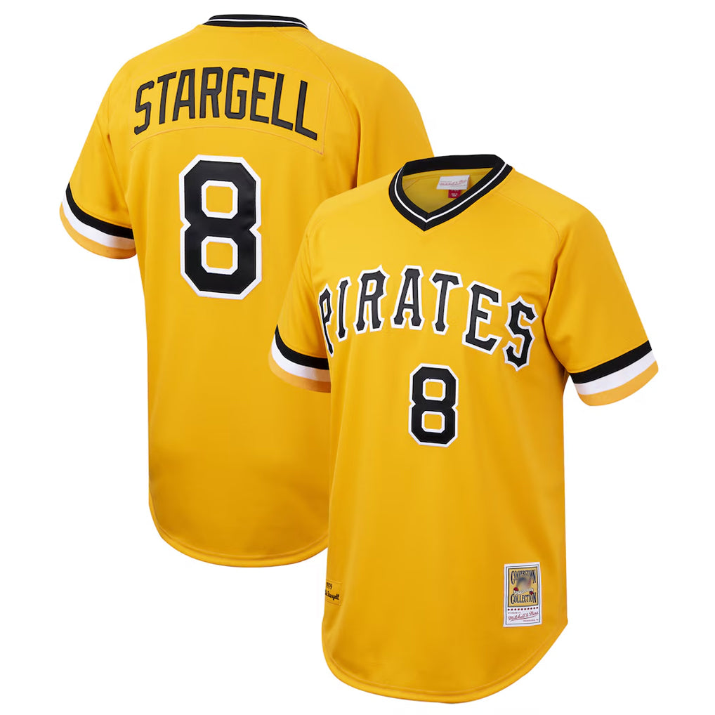 Cooneas P.Pirates #8 Willie Stargell Player Gold Mitchell & Ness Cooperstown Collection 1979 Limited Stitched Jerseys