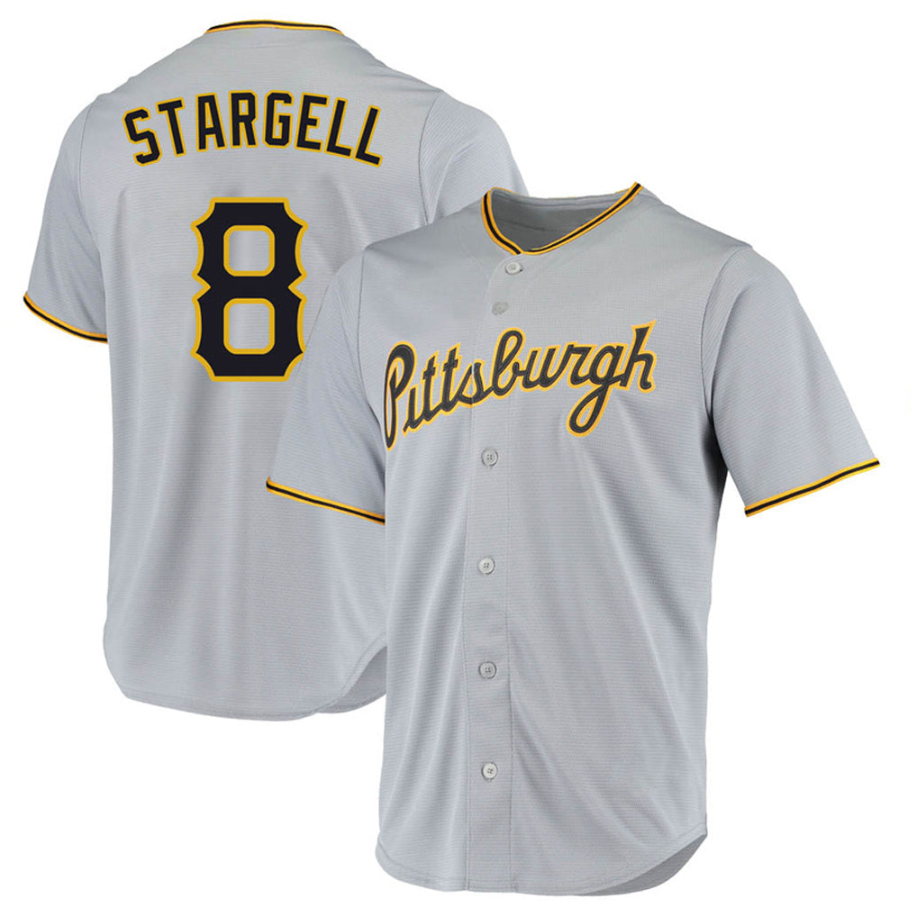 Cooneas P.Pirates #8 Willie Stargell Player Gray Road Home Game Stitched Jerseys
