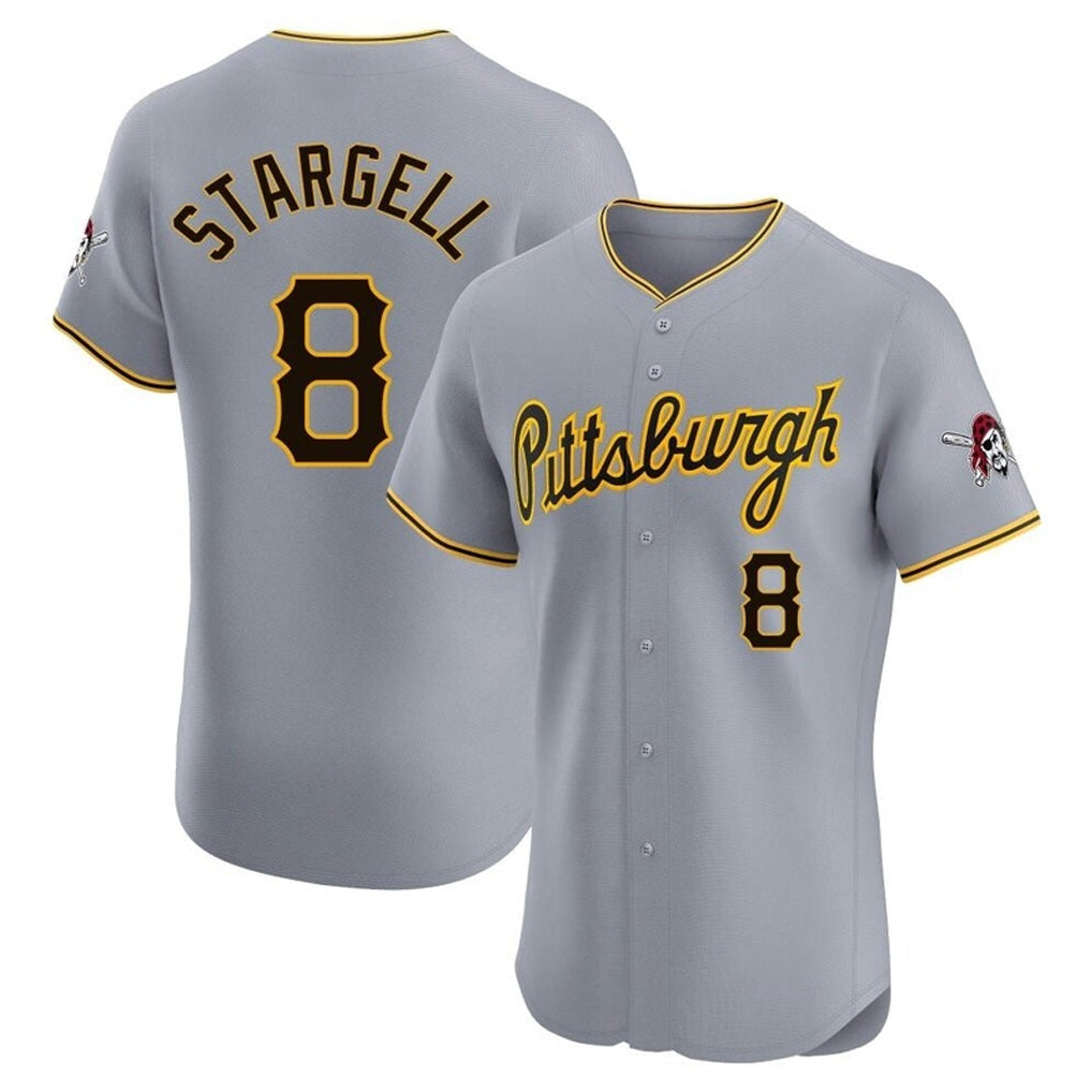 Cooneas P.Pirates #8 Willie Stargell Player Gray Road Home Limited Elite Stitched Jerseys
