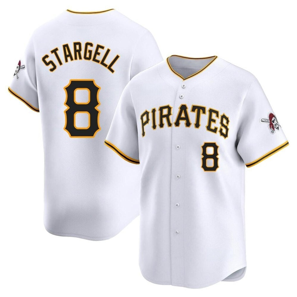 Cooneas P.Pirates #8 Willie Stargell Player White Home Limited Stitched Jerseys