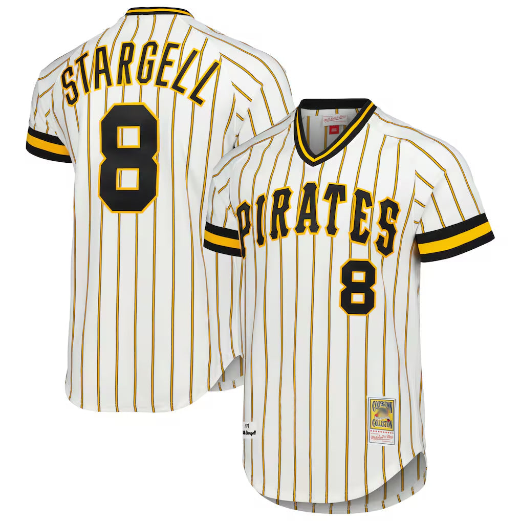 Cooneas P.Pirates #8 Willie Stargell Player White Mitchell & Ness Cooperstown Collection 1979 Limited Stitched Jerseys