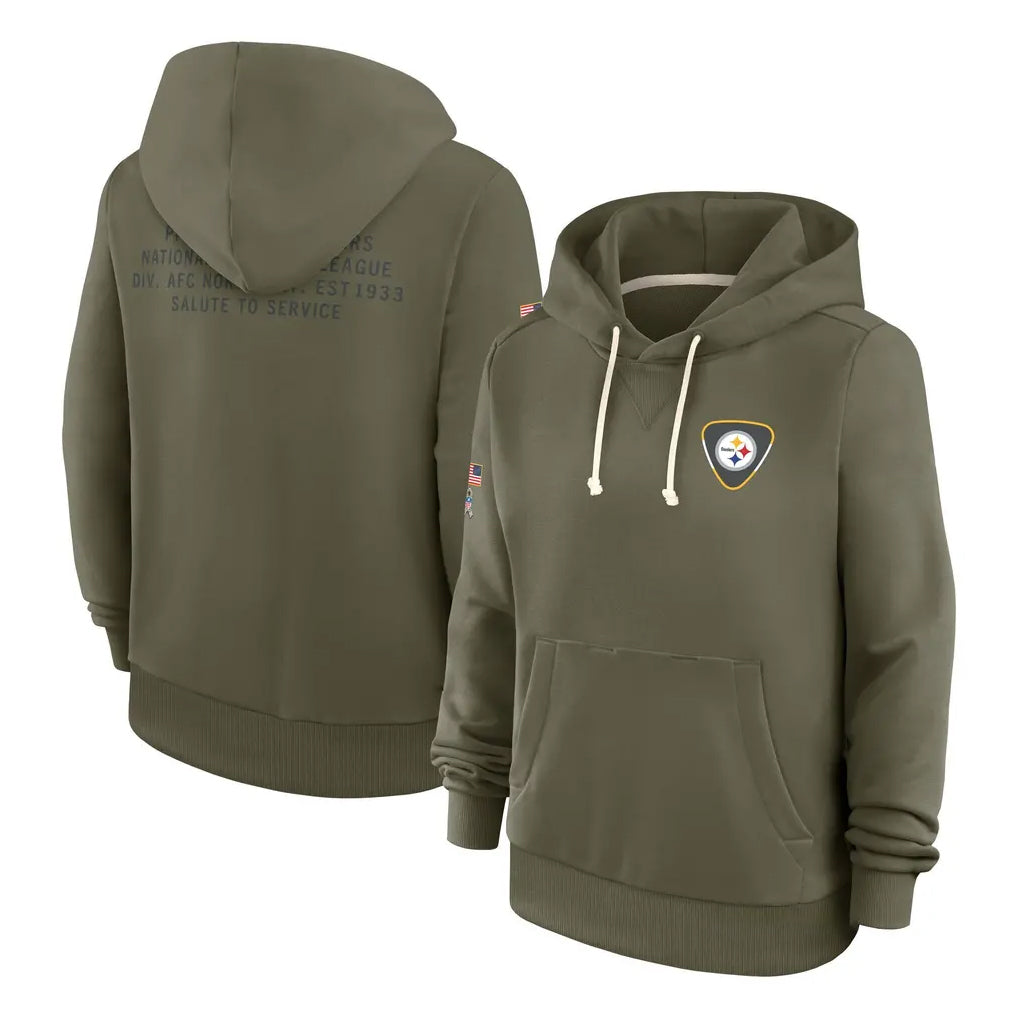 Cooneas P.Steelers Olive Salute to Service Pullover Hoodies Limited Blank Player Stitched Jerseys