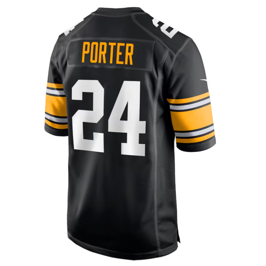 Cooneas P.Steelers #24 Joey Porter Jr. Black Alternate Game American Stitched Jersey