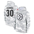 Cooneas P.Steelers #30 Jaylen Warren Player Arctic Camo Limited Salute to Service Pullover Hoodies Game Stitched Jerseys