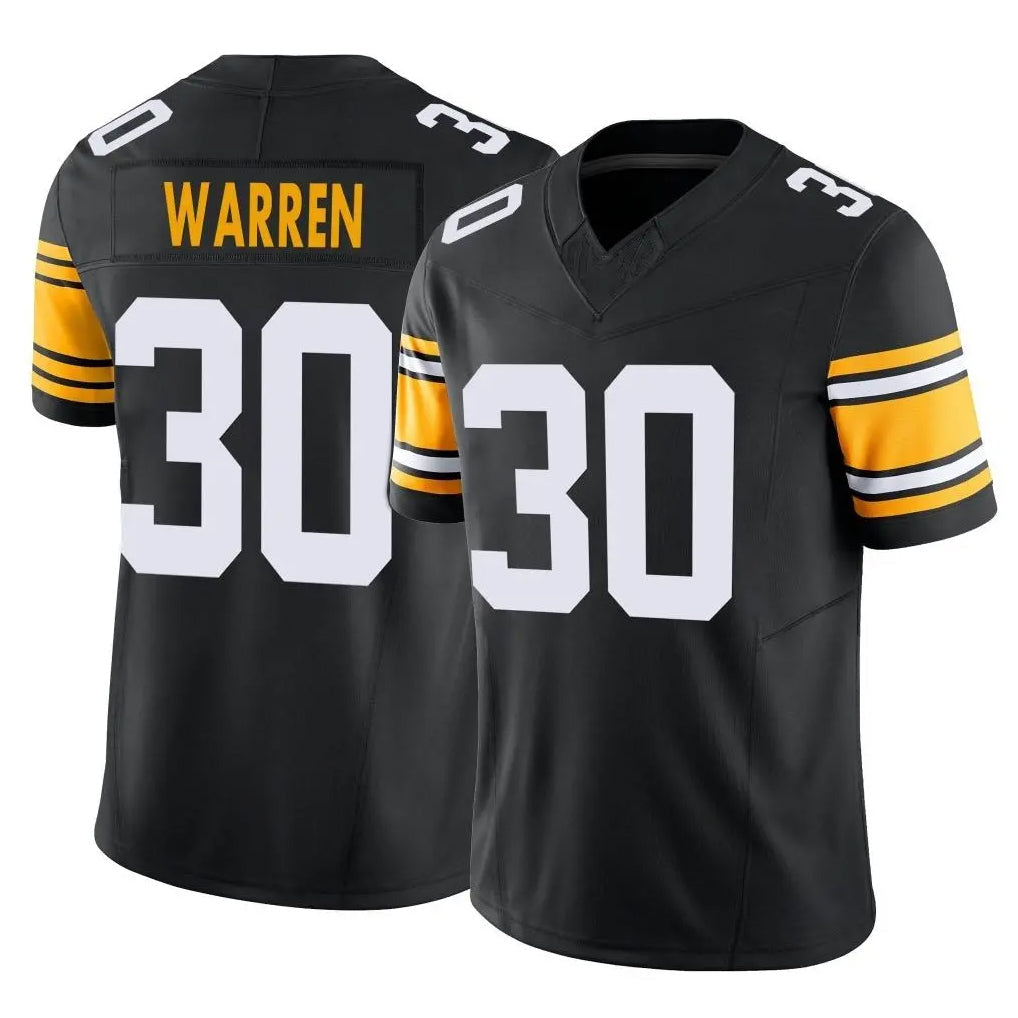 Cooneas P.Steelers #30 Jaylen Warren Player Black Limited Alternate Vapor F.U.S.E. Home Game Stitched Jerseys
