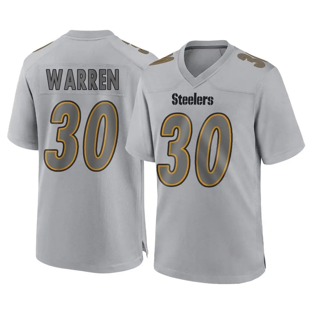 Cooneas P.Steelers #30 Jaylen Warren Player Gray Atmosphere Fashion Home Game Stitched Jerseys