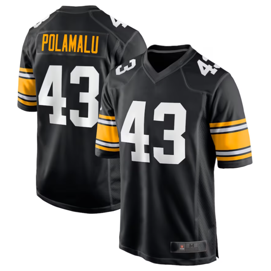 Cooneas P.Steelers #43 Troy Polamalu Black Retired Player Jersey American Stitched Jersey