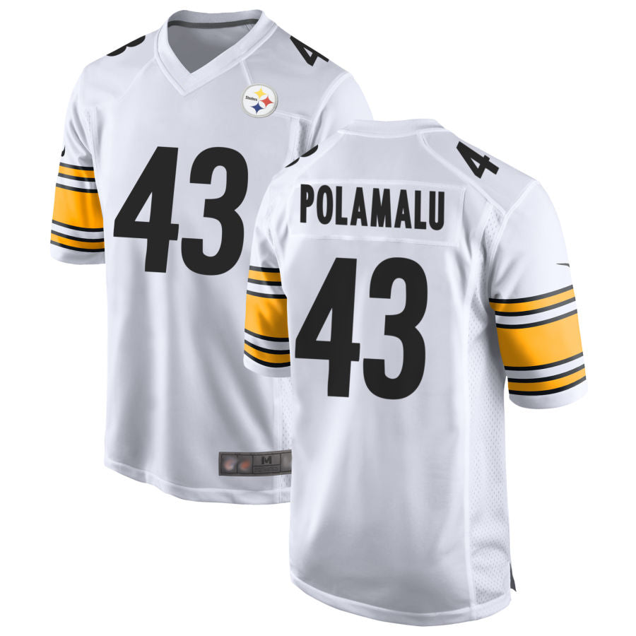 Cooneas P.Steelers #43 Troy Polamalu Player White Home Game Stitched Jerseys