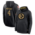 Cooneas P.Steelers #4 DK Metcalf Player Black Salute to Service Hoodies Limited Game Stitched Jerseys