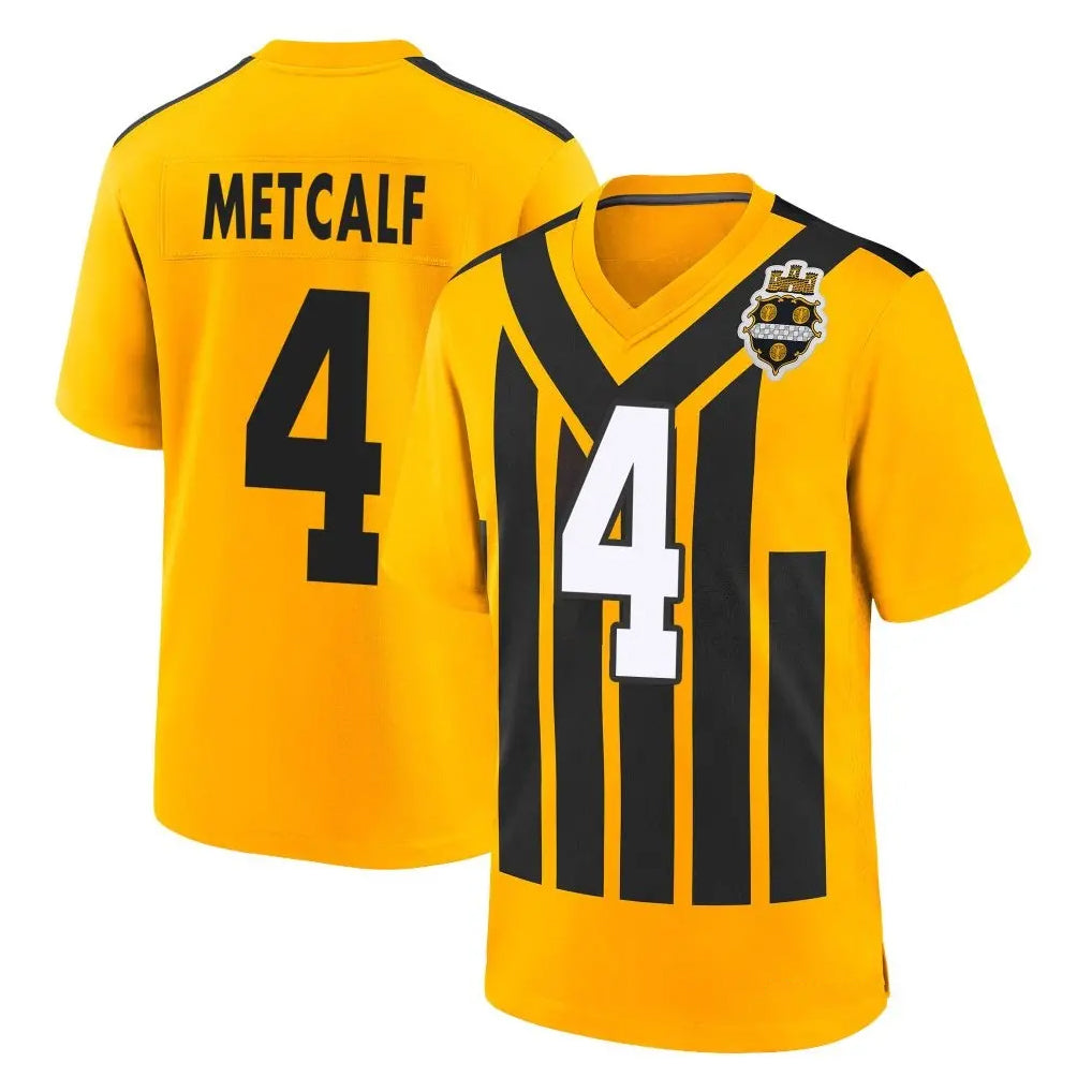 Cooneas P.Steelers #4 DK Metcalf Player Gold Limited 1933 Throwback Home Game Stitched Jerseys