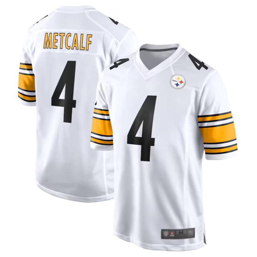 Cooneas P.Steelers #4 DK Metcalf Player White Game Replica Stitched Jerseys