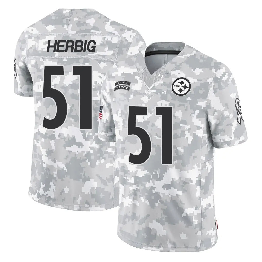 Cooneas P.Steelers #51 Nick Herbig Player Arctic Camo Limited Salute To Service Home Game Stitched Jerseys