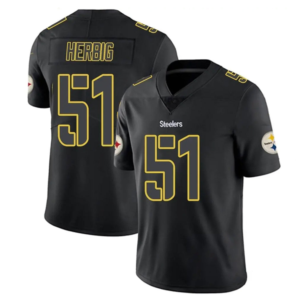 Cooneas P.Steelers #51 Nick Herbig Player Black Impact Limited Home Game Stitched Jerseys