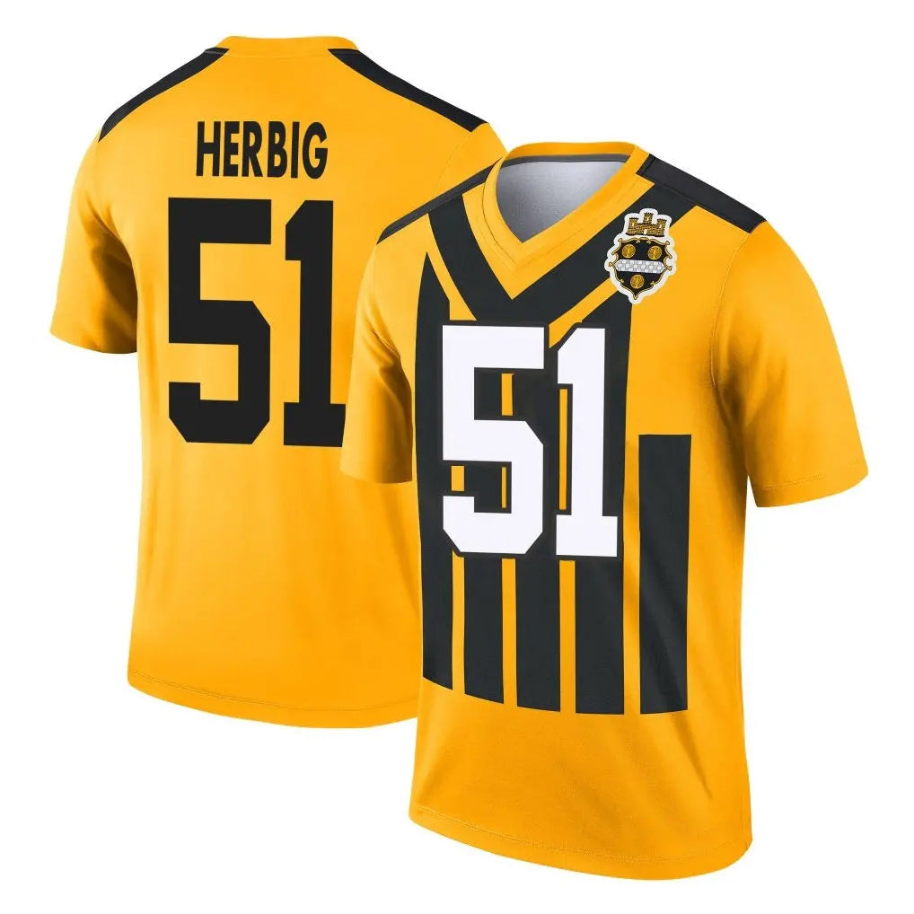 Cooneas P.Steelers #51 Nick Herbig Player Gold Legend Limited 1933 Throwback Performance Home Game Stitched Jerseys