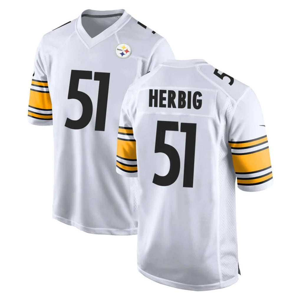 Cooneas P.Steelers #51 Nick Herbig Player White Home Game Stitched Jerseys