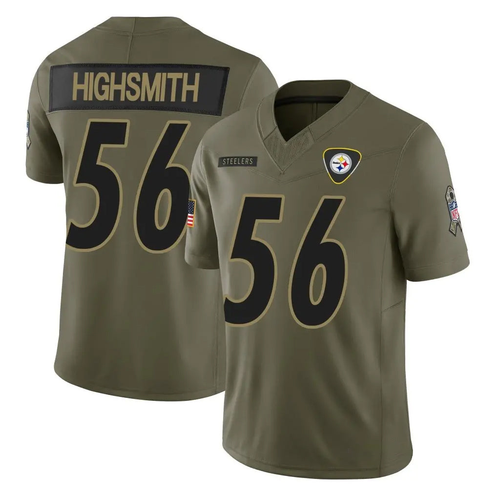 Cooneas P.Steelers #56 Alex Highsmith Player Olive 2025 Salute To Service Limited Home Game Stitched Jerseys