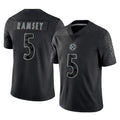 Cooneas P.Steelers #5 Jalen Ramsey Player Black Reflective Limited Home Game Stitched Jerseys