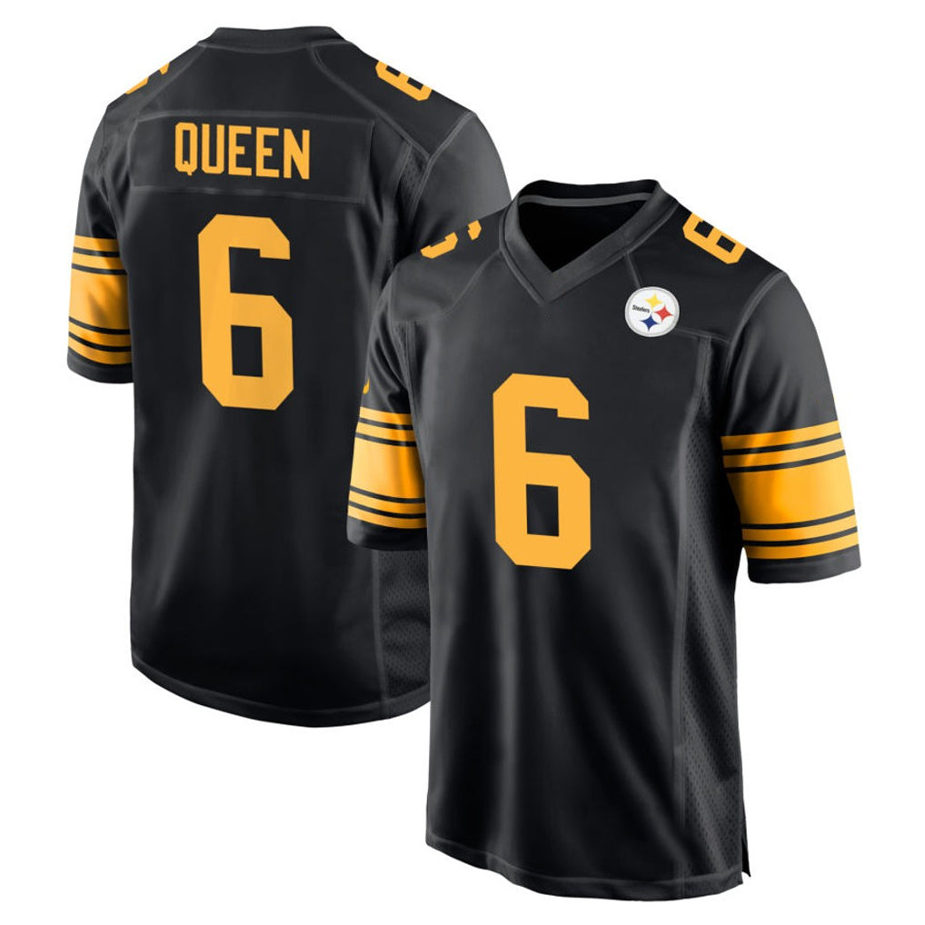 Cooneas P.Steelers #6 Patrick Queen Player Black Color Rush Home Game Stitched Jerseys