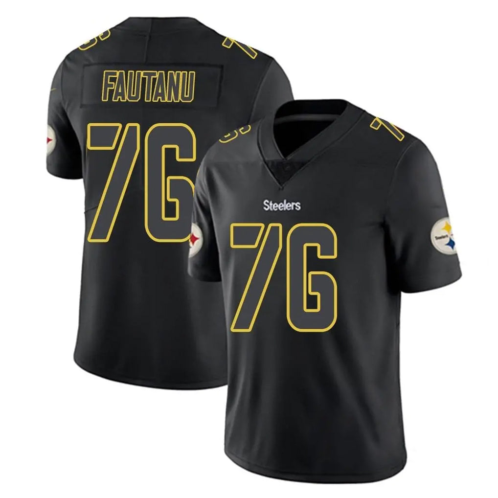 Cooneas P.Steelers #76 Troy Fautanu Player Black Impact Limited Home Game Stitched Jerseys