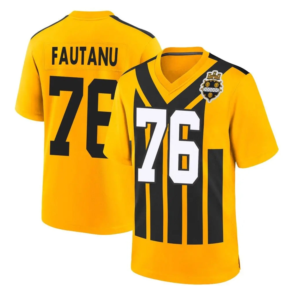 Cooneas P.Steelers #76 Troy Fautanu Player Gold Limited 1933 Throwback Home Game Stitched Jerseys