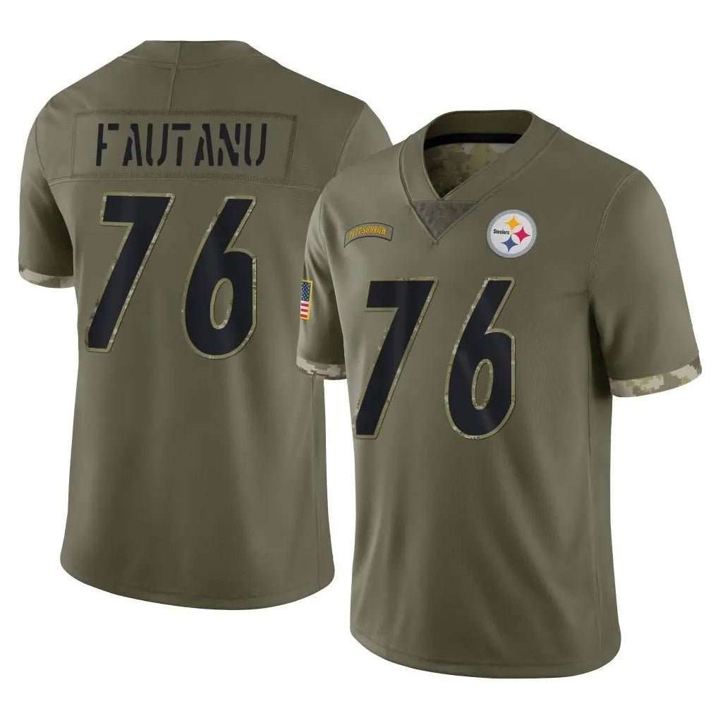 Cooneas P.Steelers #76 Troy Fautanu Player Olive Limited Salute To Service Home Game Stitched Jerseys