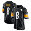 Cooneas P.Steelers #8 Aaron Rodgers Player Black Replica Game Stitched Jerseys