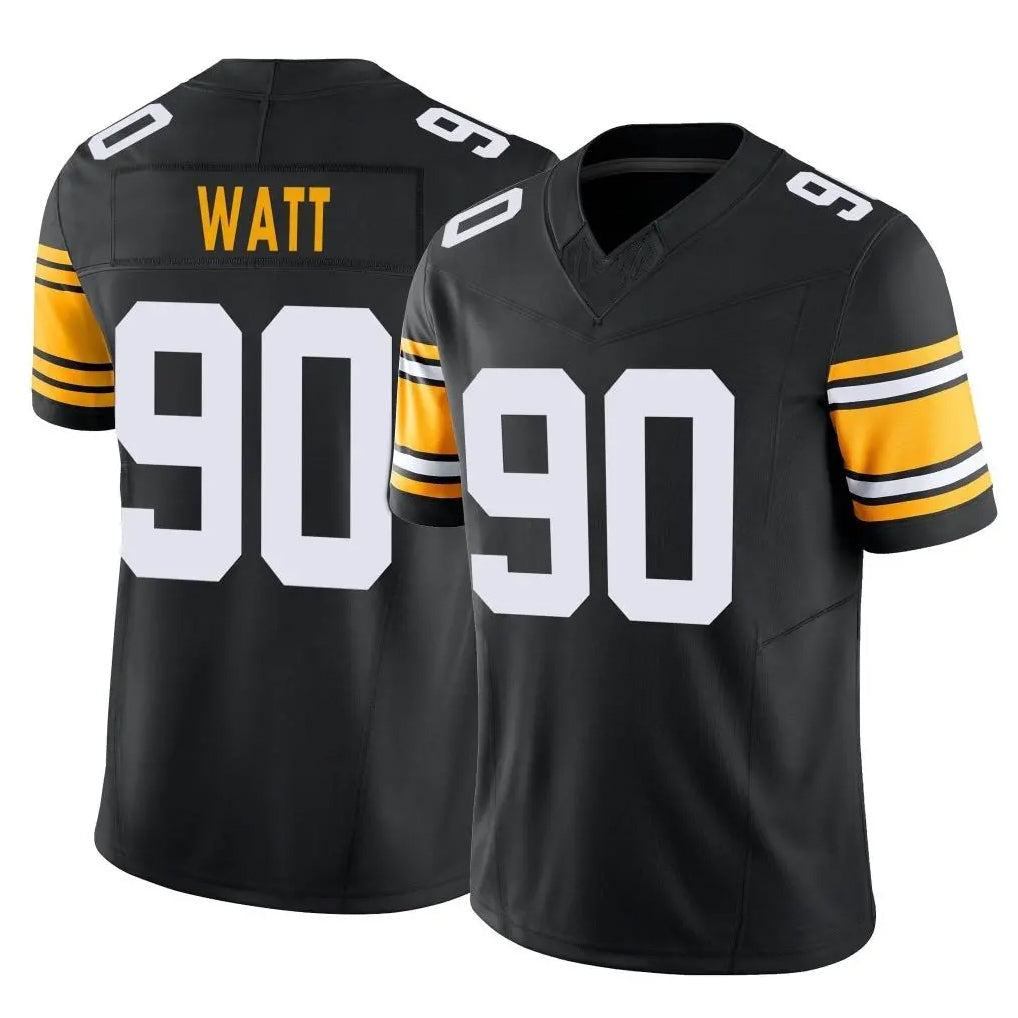 Cooneas P.Steelers #90 T.J. Watt Player Black Limited Alternate Vapor F.U.S.E. Home Game Stitched Jerseys