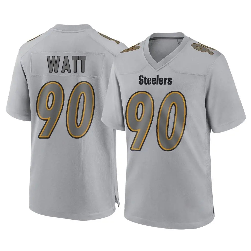 Cooneas P.Steelers #90 T.J. Watt Player Gray Atmosphere Fashion Home Game Stitched Jerseys
