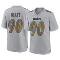 Cooneas P.Steelers #90 T.J. Watt Player Gray Atmosphere Fashion Home Game Stitched Jerseys