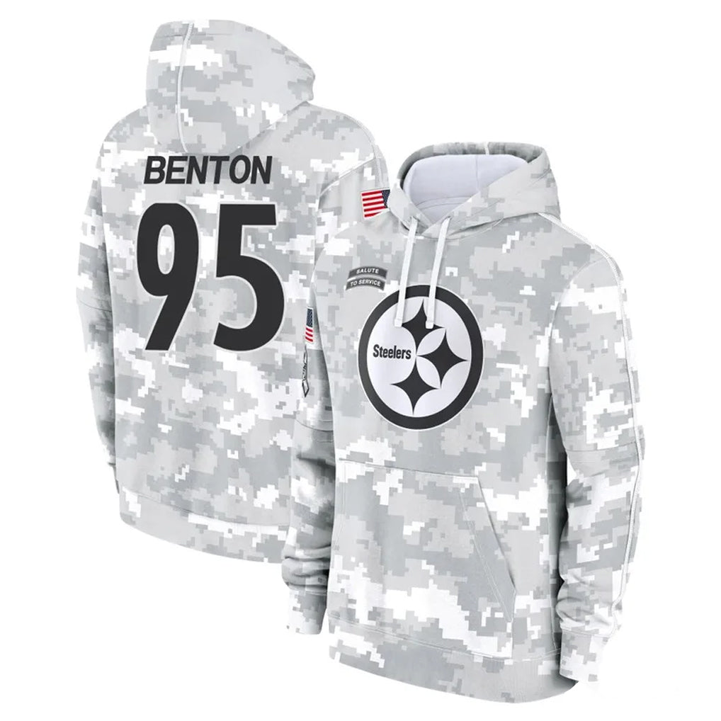 Cooneas P.Steelers #95 Keeanu Benton Player Arctic Camo Limited Salute to Service Pullover Hoodies Game Stitched Jerseys