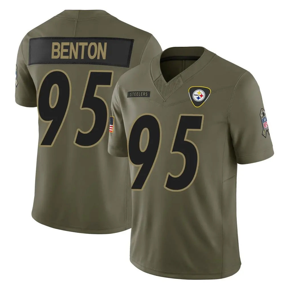 Cooneas P.Steelers #95 Keeanu Benton Player Olive 2025 Salute To Service Limited Home Game Stitched Jerseys