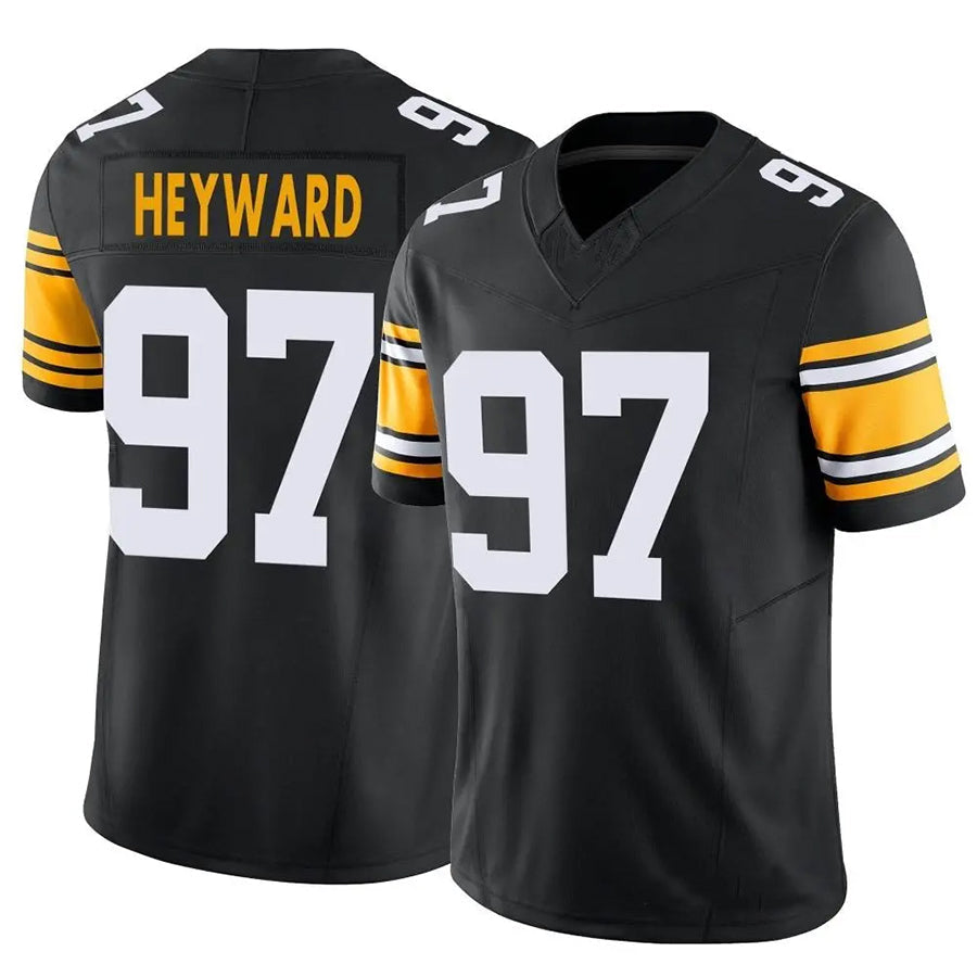 Cooneas P.Steelers #97 Cameron Heyward Player Black Vapor F.U.S.E. Limited Stitched Jerseys