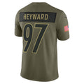 Cooneas P.Steelers #97 Cameron Heyward Player Vapor F.U.S.E. Limited Salute to Service Stitched Jerseys