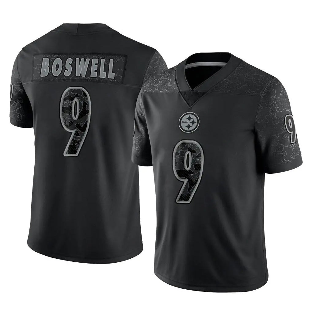 Cooneas P.Steelers #9 Chris Boswell Player Black Reflective Limited Home Game Stitched Jerseys