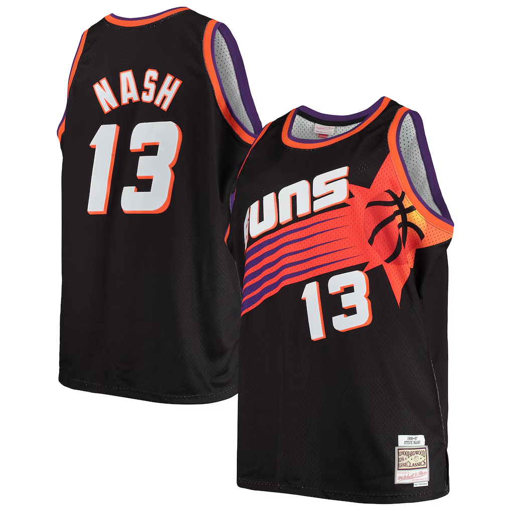 Cooneas P.Sunss #13 Steve Nash Mitchell & Ness Black 1996-1997 Big & Tall Hardwood Classics Swingman Jerseys