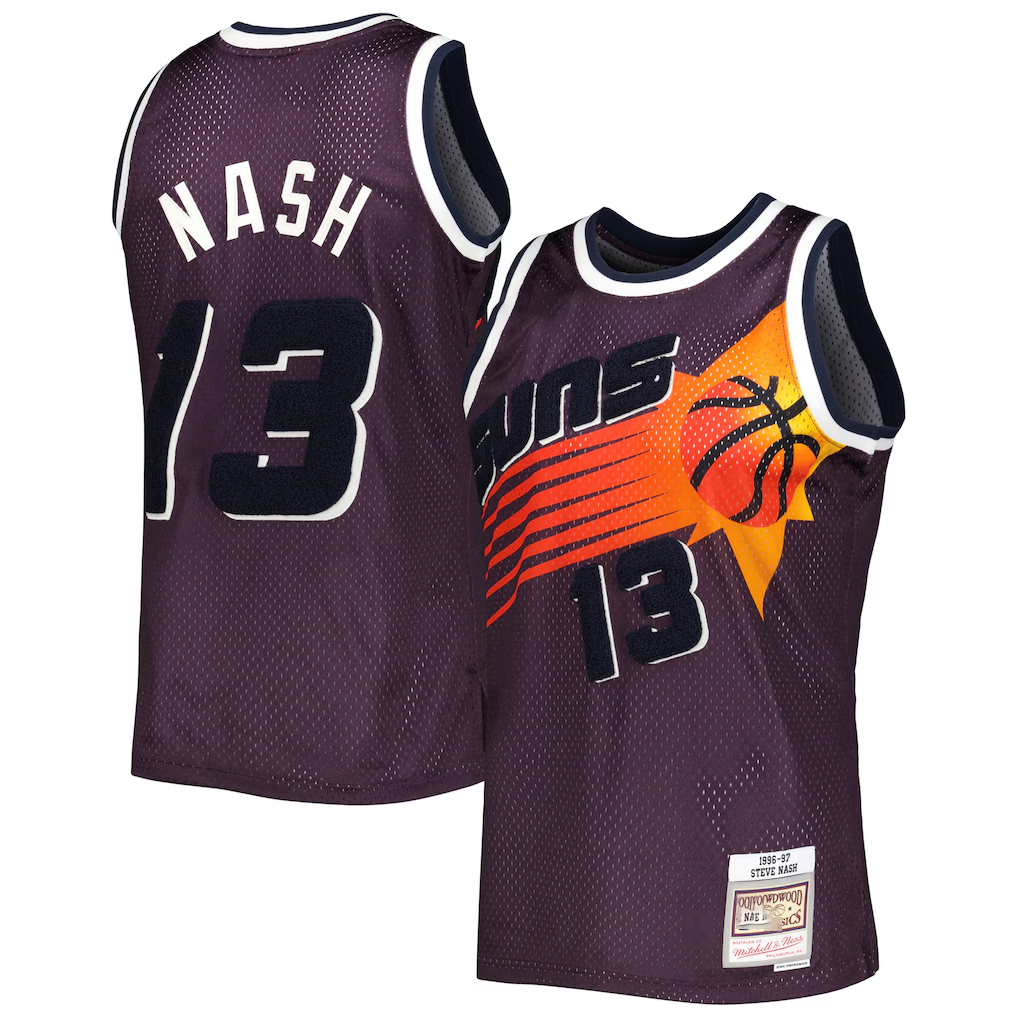 Cooneas P.Sunss #13 Steve Nash Mitchell & Ness Purple 1996-1997 Hardwood Classics Off-Court Swingman Jerseys