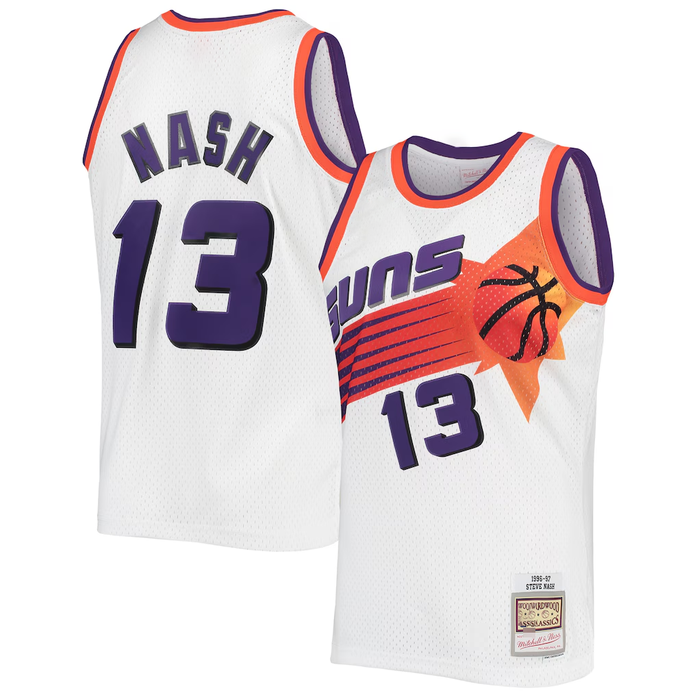 Cooneas P.Sunss #13 Steve Nash Mitchell & Ness White 1996-1997 Hardwood Classics Swingman Jerseys