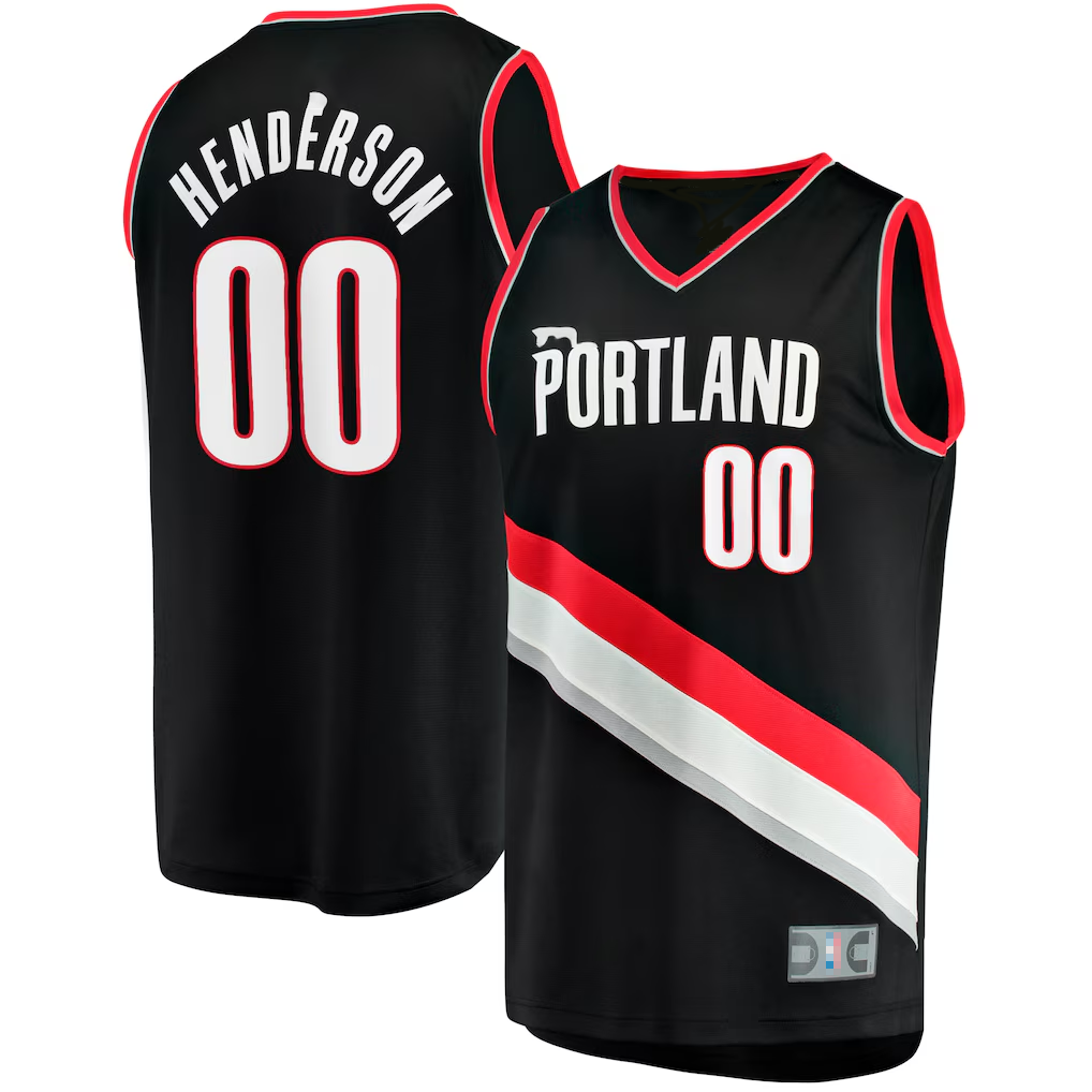 Cooneas PT.Blazers #00 Scoot Henderson Fanatics Black Fast Break Replica Jerseys - Icon Edition