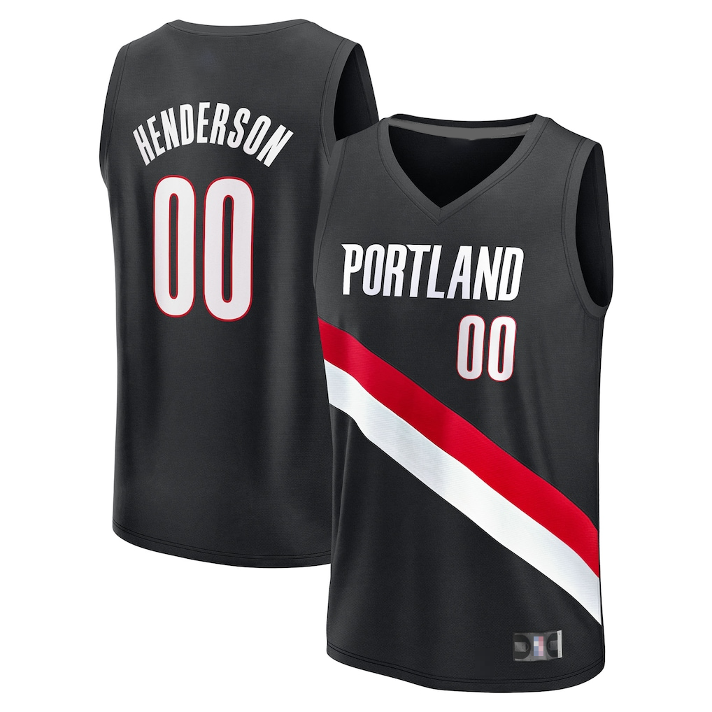 Cooneas PT.Blazers #00 Scoot Henderson Fanatics Black Fast Break Replica Jerseys - Icon Edition